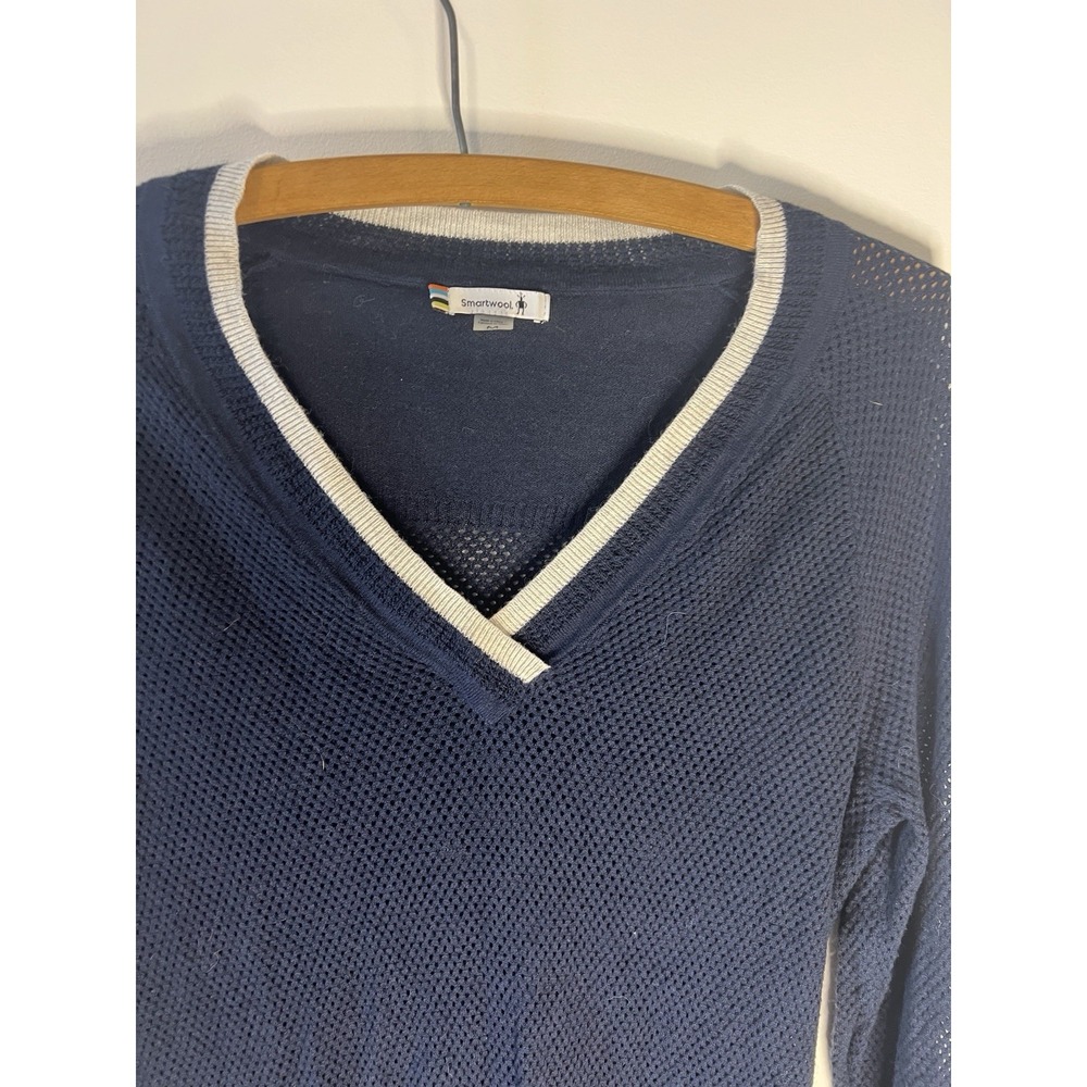 Smartwool Ripple Creek Tunic Sweater Women M‎ Blue Merino Wool Blend Classic - Picture 5 of 9